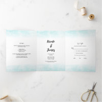 Seahorse Teal & Gold Watercolor Wedding