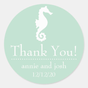 Seahorse Thank You Labels (Sage Green)