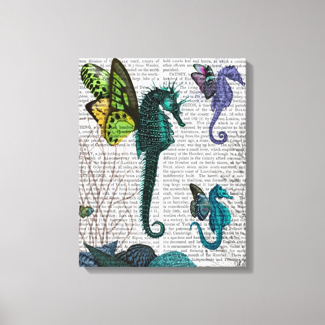 Seahorse Trio With Wings Canvas Print (Front)