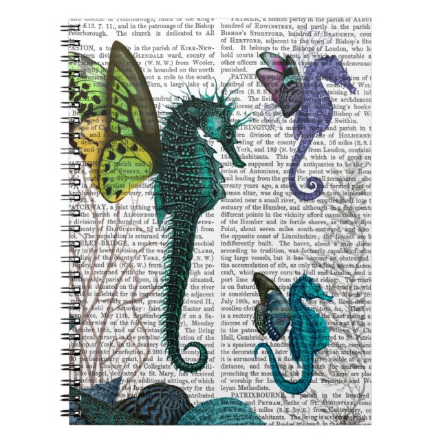 Seahorse Trio With Wings Notebook (Front)