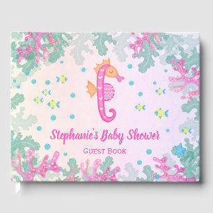 Seahorse Under The Sea Baby Shower Guest Book