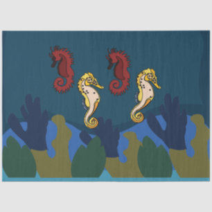 Seahorse Under The Sea Seaside Birthday Tissue Paper