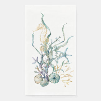 Seahorse Under the Sea Watercolor Napkin