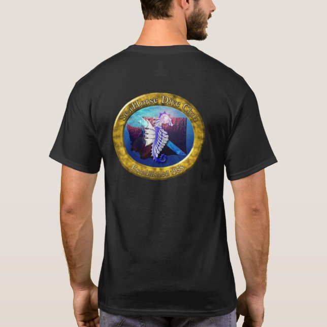 SeaHorse Undersea Club Crest Tee-Shirt T-Shirt (Back)