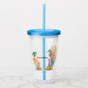 Seahorse Underwater Personalised  Acrylic Tumbler