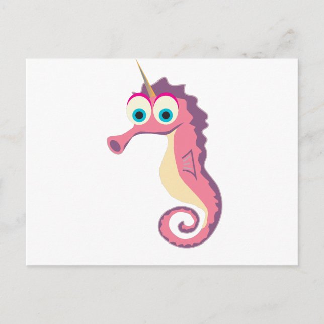 Seahorse Unicorn Cute Postcard (Front)