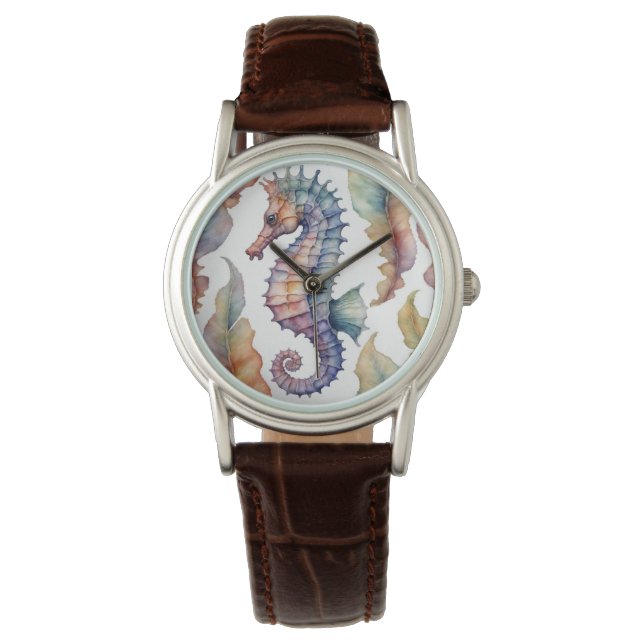 Seahorse Watercolor Coastal  Watch (Front)