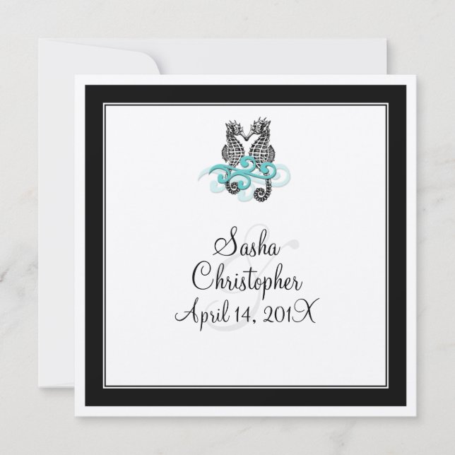 Seahorse Wedding Invitations (Front)