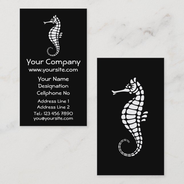Seahorse White Business Card (Front/Back)
