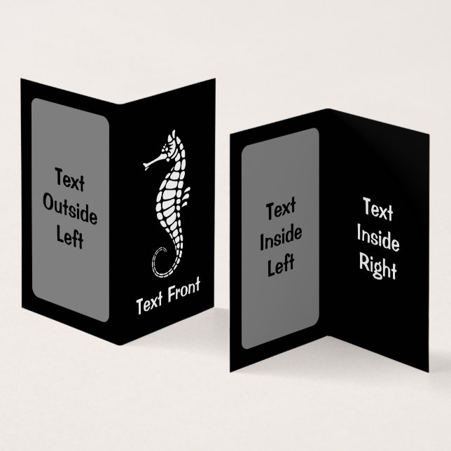 Seahorse White Business Card (Inside and Outside)