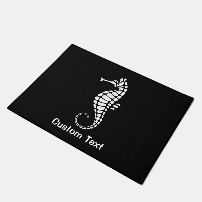 Seahorse White Doormat (Angled)