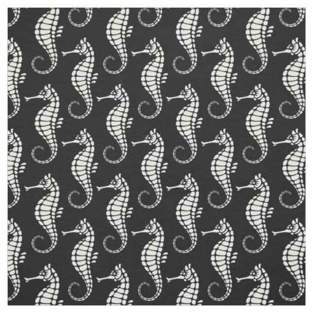 Seahorse White Fabric (Swatch)