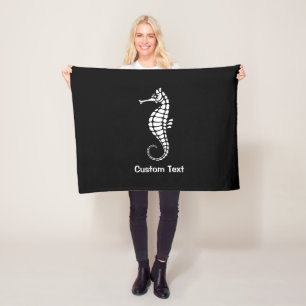 Seahorse White Fleece Blanket