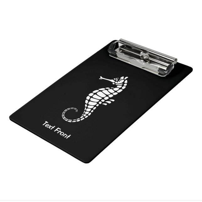 Seahorse White Mini Clipboard (Angled3)
