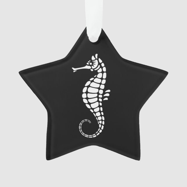 Seahorse White Ornament (Front)