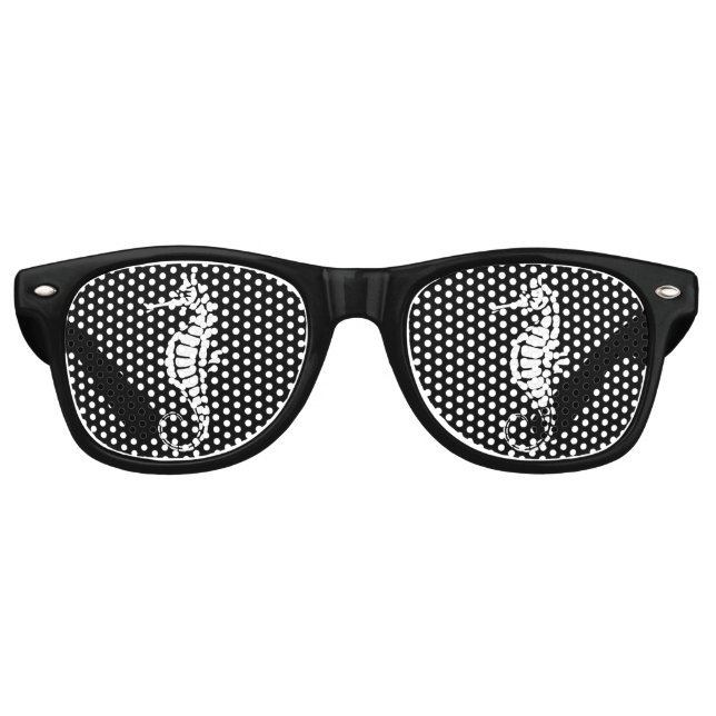 Seahorse White Retro Sunglasses (Front)