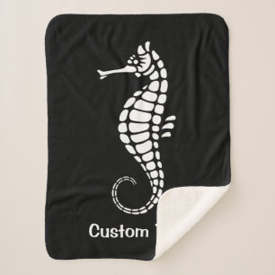 Seahorse White Sherpa Blanket