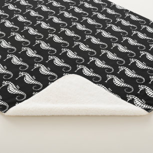 Seahorse White Sherpa Blanket