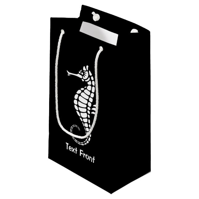 Seahorse White Small Gift Bag (Front Angled)