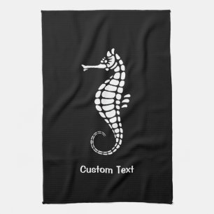 Seahorse White Tea Towel