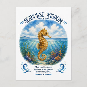 Seahorse Wisdom Beneath the Waves Postcard