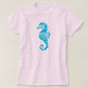 Seahorse with aqua waves T-Shirt