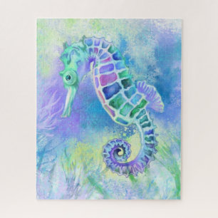 Seahorse -  Wonderful Underwater Life - Drawing - Jigsaw Puzzle