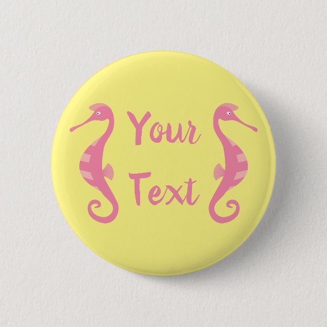 Seahorses 6 Cm Round Badge (Front)