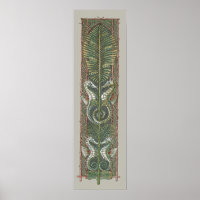Seahorses and Seaweed, Vintage Art Nouveau