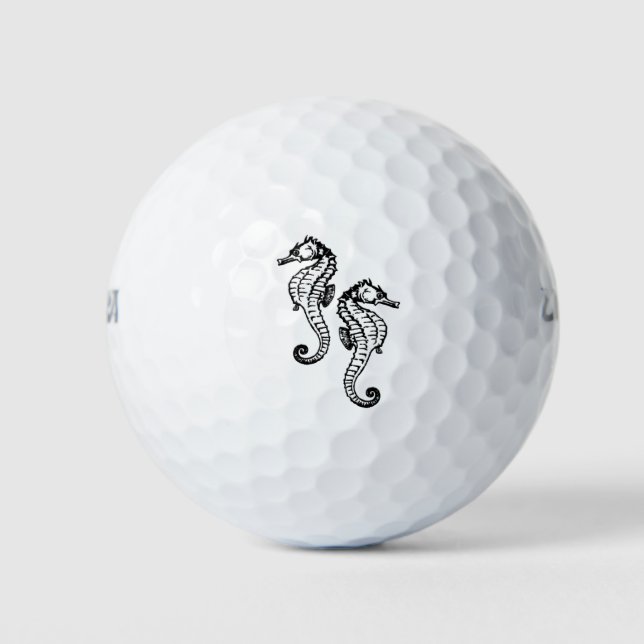 Seahorses Aqua Golf Balls (Front)