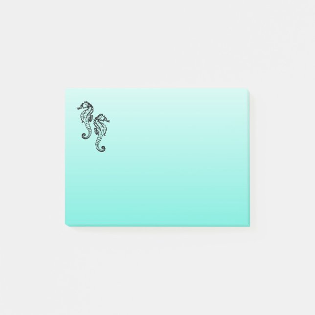 Seahorses Aqua Post-it Notes (Front)