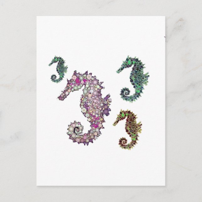 Seahorses Art by LeahG Postcard (Front)