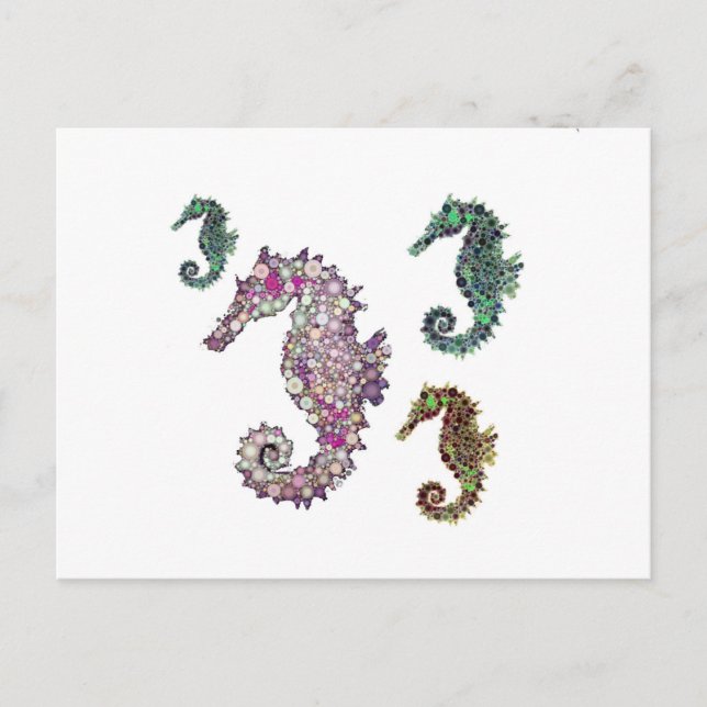 Seahorses Art by LeahG Postcard (Front)