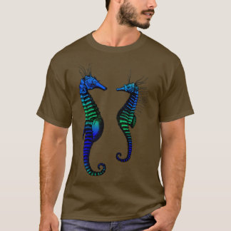 Seahorses by Linea Mallette Male and female couple T-Shirt