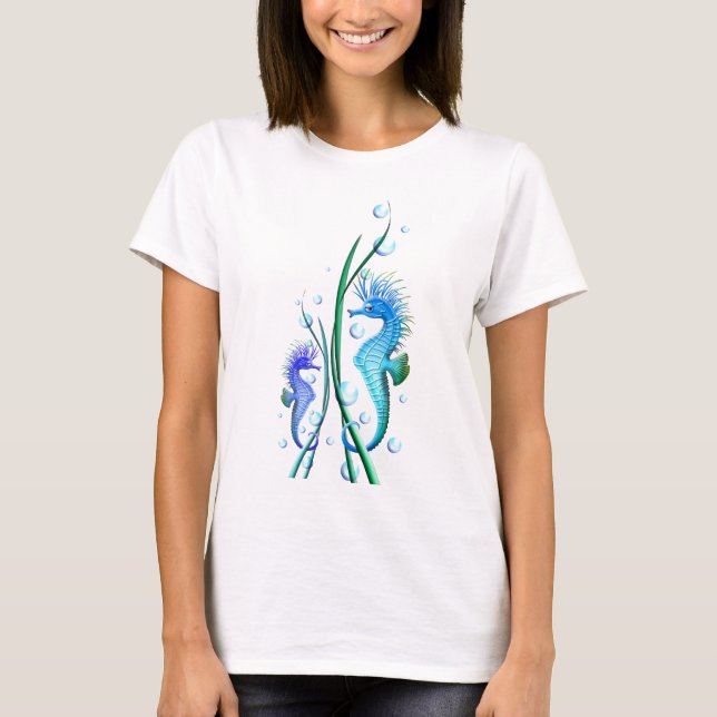 Seahorses Cartoon T-Shirt (Front)