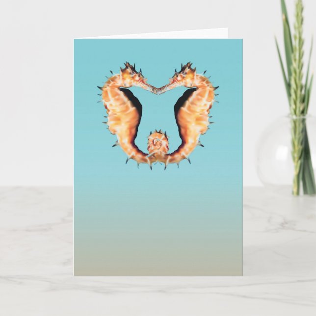 Seahorses Courting Greeting Card (Front)