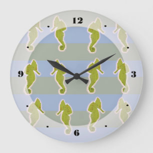 Seahorses, Fishes, Summertime Wall Clock