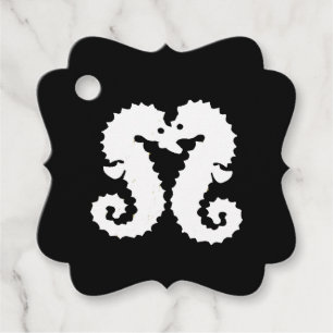 Seahorses Kissing Wedding Thank You Favour Tags