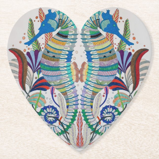 Seahorses Paper Coaster (Front)