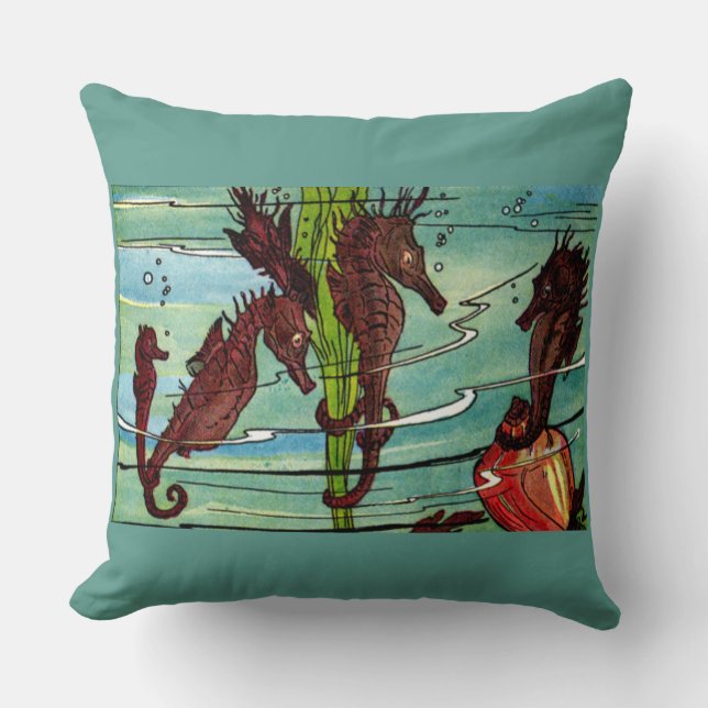seahorses print cushion (Front)