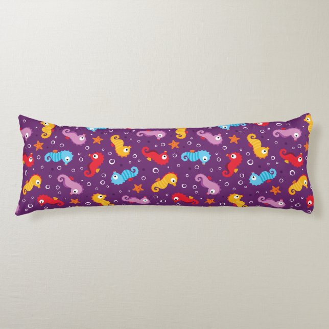 Seahorses Seamless Pattern Body Cushion (Front)
