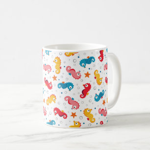 Seahorses Seamless Pattern Coffee Mug