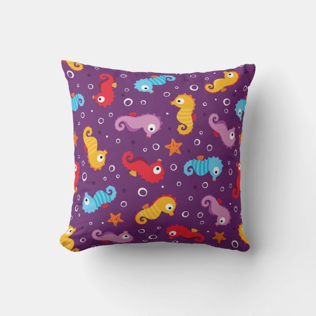 Seahorses Seamless Pattern Cushion (Front)