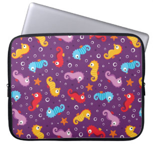 Seahorses Seamless Pattern Laptop Sleeve