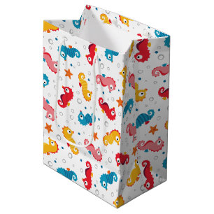 Seahorses Seamless Pattern Medium Gift Bag