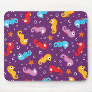 Seahorses Seamless Pattern Mouse Pad