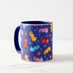 Seahorses Seamless Pattern Mug
