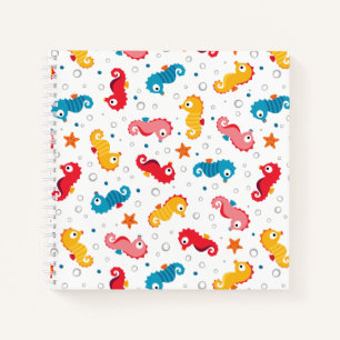 Seahorses Seamless Pattern Notebook