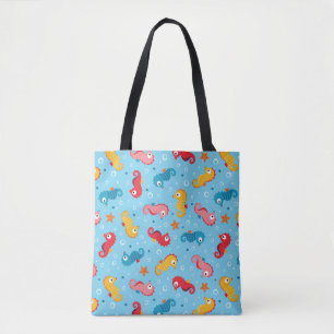 Seahorses Seamless Pattern Tote Bag