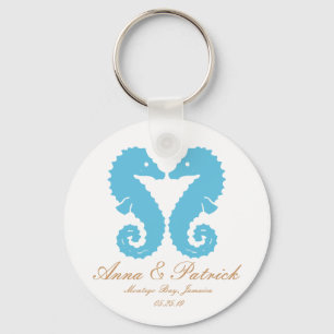 Seahorses Wedding Favour Personalised Key Ring